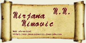 Mirjana Mimović vizit kartica